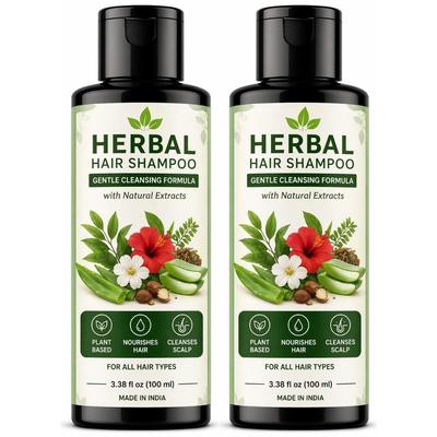 Herbal Shampoo with Amla, Neem & Shikakai – Daily Hair Cleanser 100ml Pack of 2