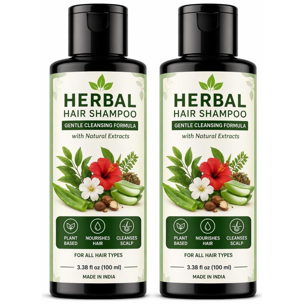 Herbal Shampoo with Amla, Neem & Shikakai – Daily Hair Cleanser 100ml Pack of 2