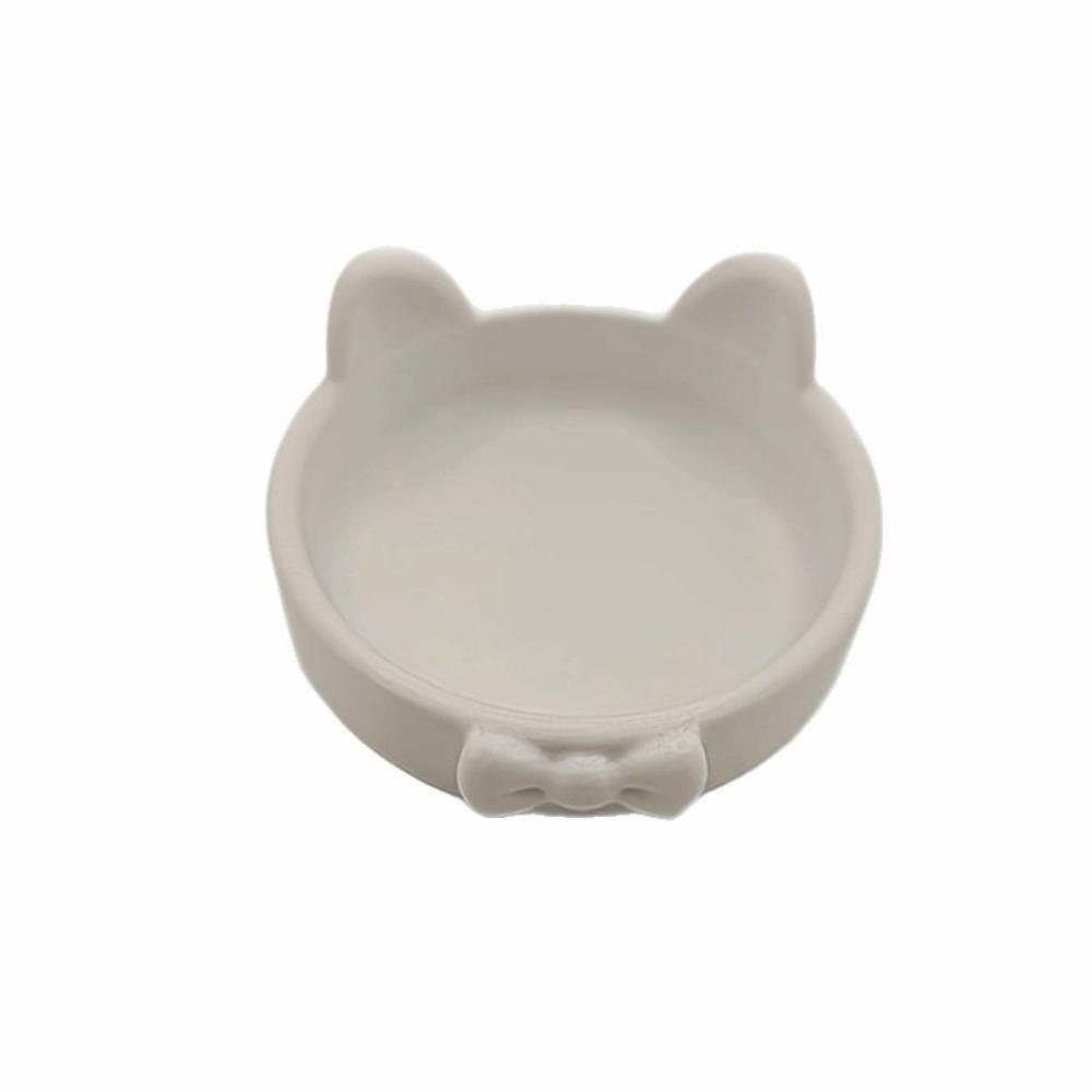 Paw Print-Like Base Bow Jewelry Plate Cute Jewelry Organizer Cat Ear Storage Trays  Vanity Tray белый