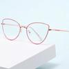 Fashion Cat Eye Anti-blue Light Glasses Women's Plain Thin Frame Glasses Metal Spring Legs Computer Eyewear use