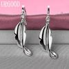 925 Sterlingsilber Hochzeitsschmuck Mode Blatt-Ohrringe