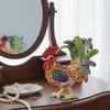 Premium Alloy Rooster Figurine Box With Enamel Finish For Safekeeping Valuables And Gifts Jewelry Organiser