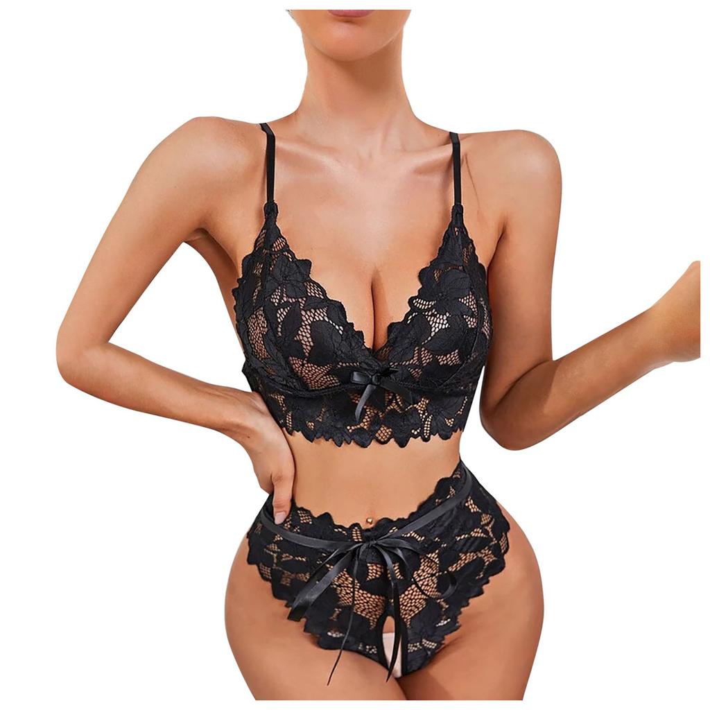 Women's Fashion Sexy StrapsTwo-Piece Suit Color Wireless Bra Sexy Underwear Panties