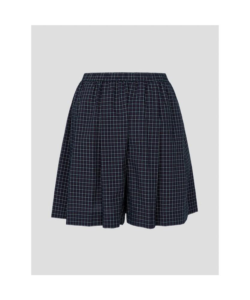 Binpolleidiseu [Hunter] Small Tartan Check Skirt-Like Shorts Navy (Bf6625K02R)
