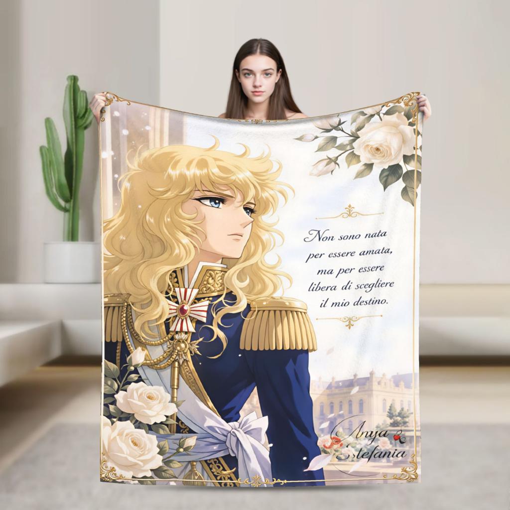 Rose of VVersailles Lady Blanket Warm Soft Plush Throw Blanket For Home Decor Travel Office Flannel Bedspread Bed Cover