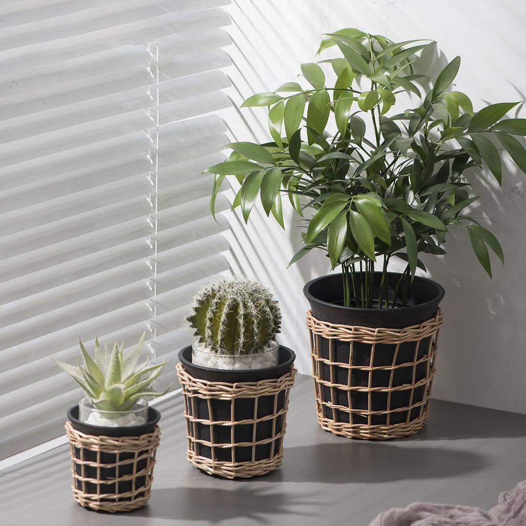 Rattan Planter Basket Flower Pots Cover Plant Baskets Hand Woven Plant Basket Storage Plant Container for Indoor Outdoor