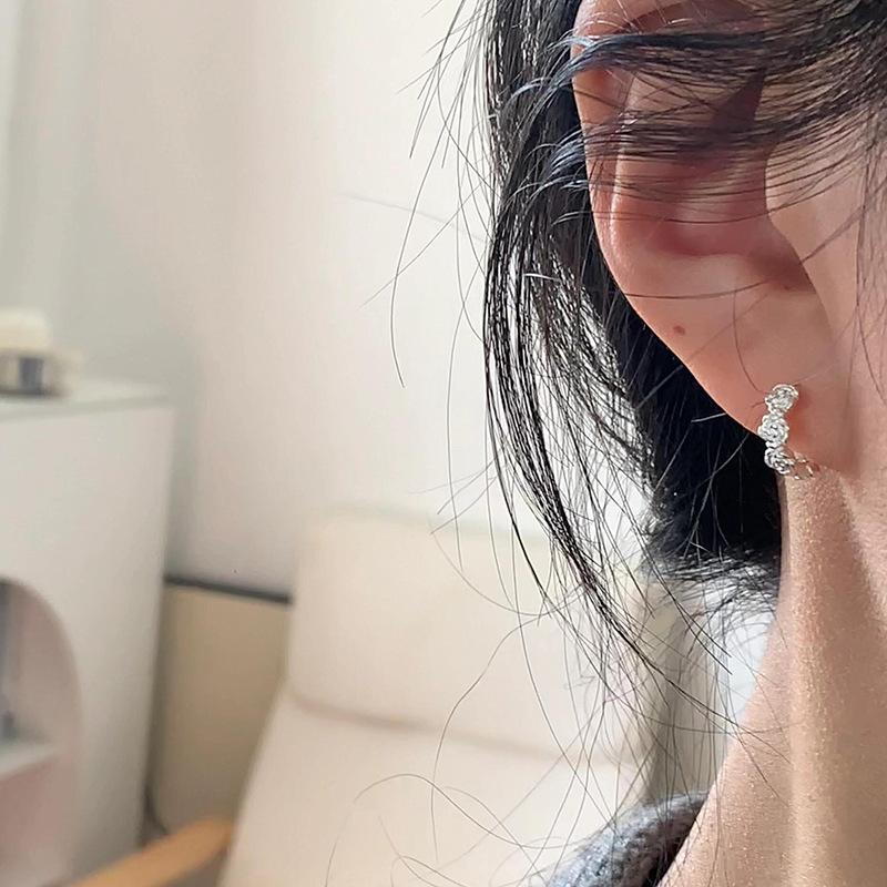 Rose Ear Buckle Light Luxury Niche Korean Version Women's Ins Cold Wind Flower Earrings Earrings