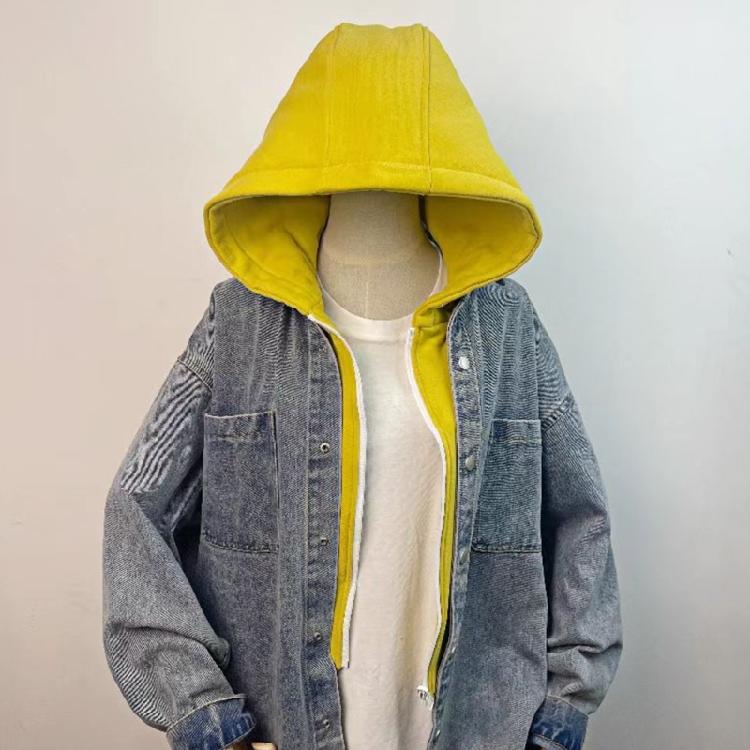 Winter Ready Detachable Button Zipper Down Jacket Hat Thickened Removable False Collar Hooded Sweatshirt Hat