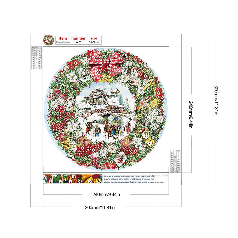 30*30cm 5D DIY Partial Special Shaped Drill Diamond Painting Wreath Kit Decoration  Drill Diamond Embroidery Crafts Wall Decor