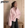 JPNTKY Women's Vintage Casual Solid Color Print Autumn Winter Long Sleeve Jackets & Coats