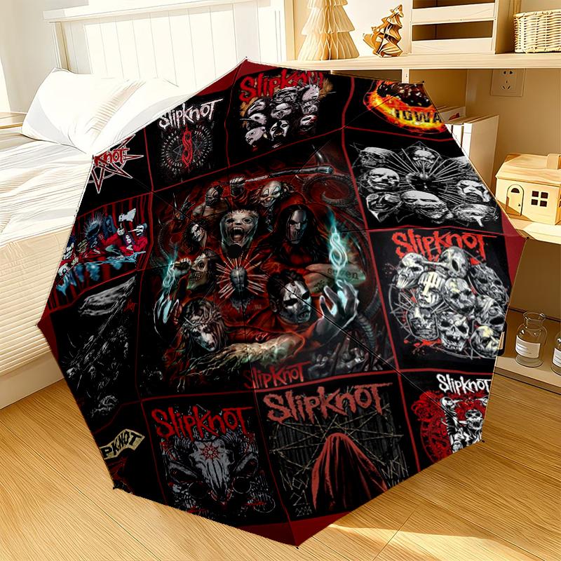 Rock Metal Music Band Collage Umbrella 8-Frame for Travel, Camping, Casual Lightweight Portable Umbrella, Essential for Every Family Holidays Gift