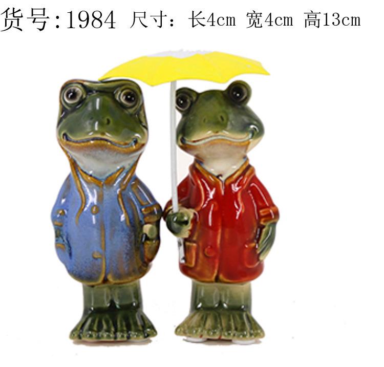 

Ceramic Couple Frogs Statue Outdoor Garden Yard Sculpture Decor Cute Rabbit Frog Figurines Home Decoration Animal Ornament Craft