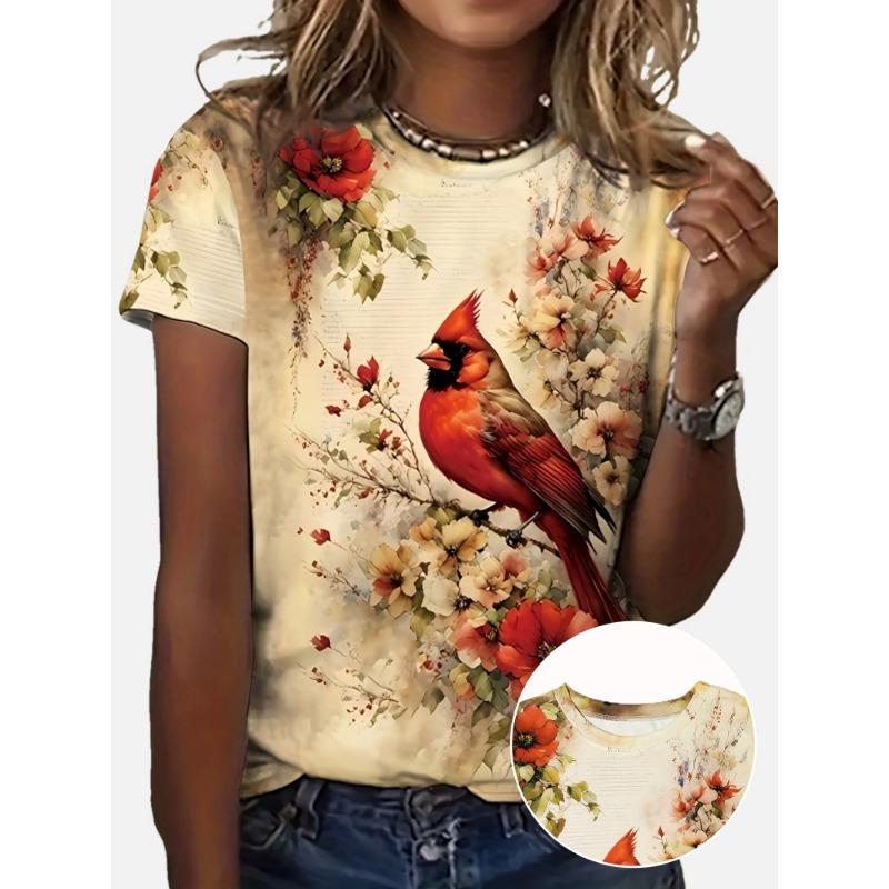 

Digital Printed Short Sleeve T-Shirt – Soft and Breathable Round Neck Casual Top S
