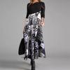 Women Color Block Floral Print Long Sleeve Maxi Dress Casual Loose A Line Long Dress S-XXXL