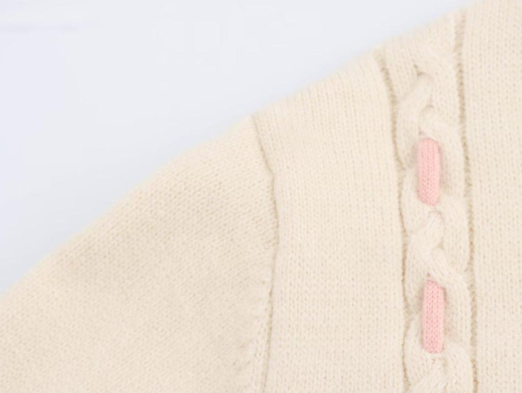 2025 Spring Women's Floral Color Block Crochet Knit Cardigan with Round Neck