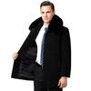 Men's cashmere coat winter new style middle-aged and elderly warm removable liner business casual coat dad wear