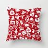 Merry Christmas Printed Red Pillowcase  Style Cushion Cover Home Sofa Decor Throw