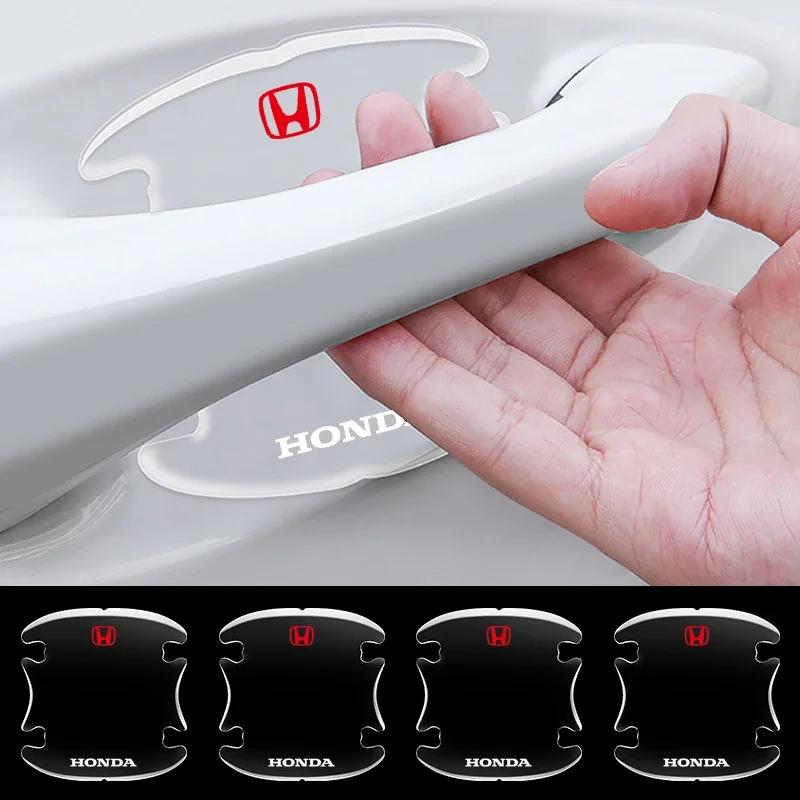 DPPQP1 4pcs Transparent Car Door Handle Bowl Sticker For Honda Civci FIT CRV Accord Jazz HRV Dio Stepwgn Prelude Odyssey City CRX Pilot