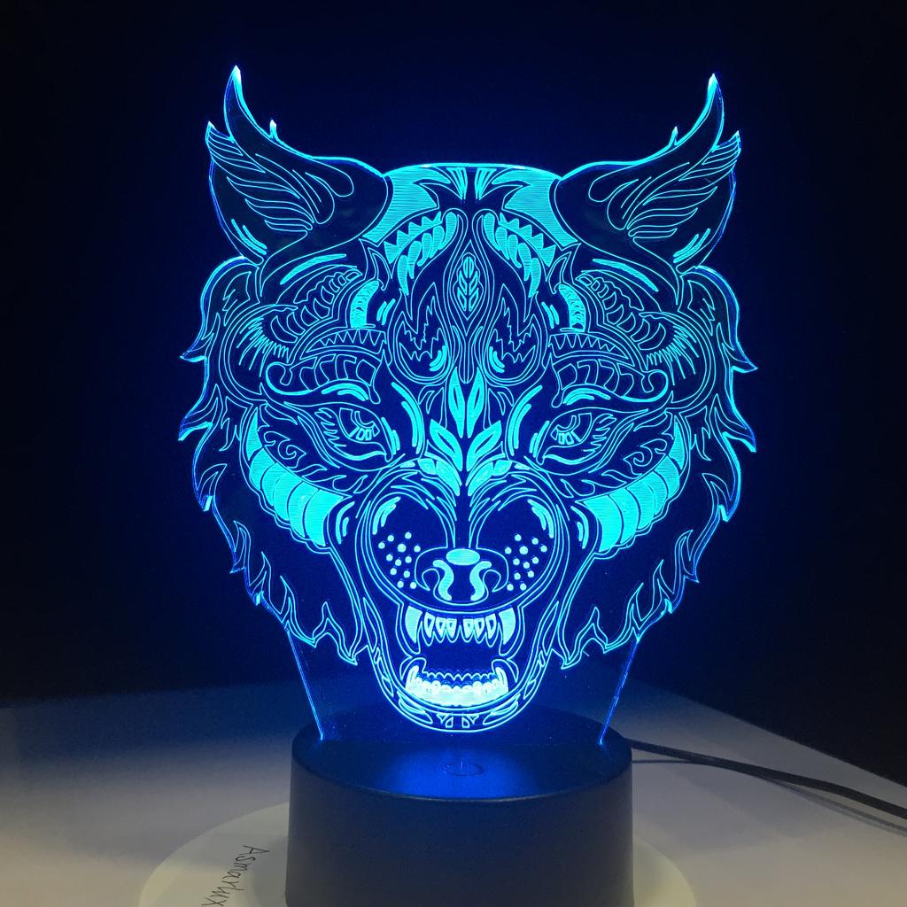 Factory Dropshipping ODM Rechargeable Touch Switch Dog Arylic Panel Box Table Night Lamp  16 Colors Change 3D LED Light