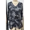Summer Loose Seven-quarter-sleeved Chiffon Blouse Women V Neck Loose Plus Size Irregular Shirt Fashion Elegant Printed Female Top Mesh Clothing 3276
