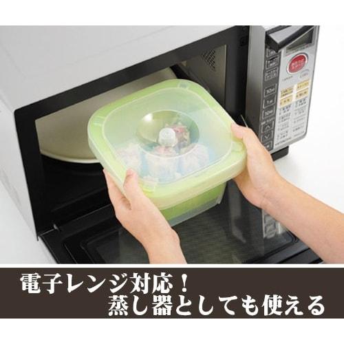 Microwave-safe Square Bowl & Colander, Green, Made In Japan, 34796