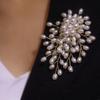 Exaggerated Elegant Pearl Flower Brooch Pin Badge For Women Girls Fashion Clothes Decoration Jewelry Gifts
