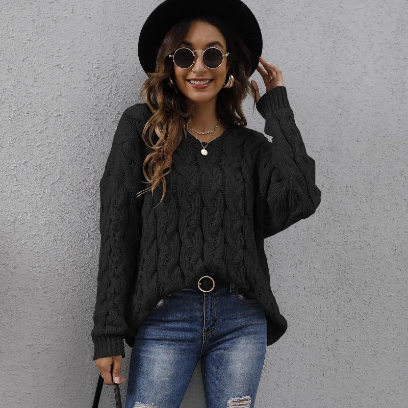 TIFICY Women's Fashion Casual Fall Winter Solid Color Print Long Sleeve Hooded Sweaters