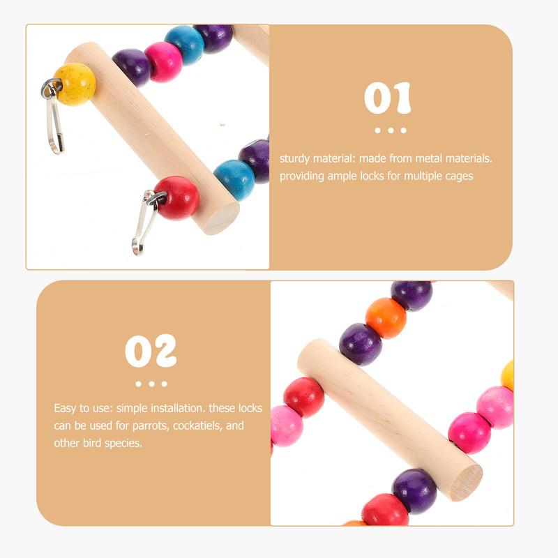Multifunctional Durable Wooden Metal Climbing For Parrots Parakeets Cockatiels Chew Climb Cage Ladders Pet Hanging Play Stand