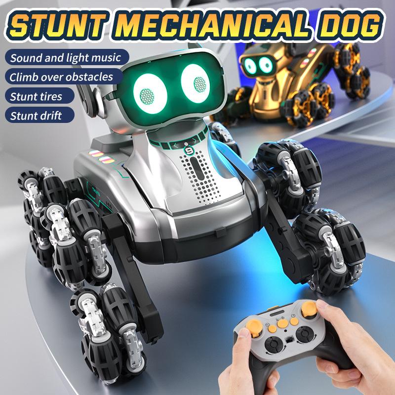 Eight-wheel Stunt Remote Control Mechanical Dog Gesture Induction Music Deformation Electric Toy Children's Remote Control Car