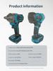 PXNBMB 1200 N.M Torque Screwdriver Brushless Cordless Electric Impact Wrench 1/2 In Lithium-Ion Battery For Makita 18V Battery