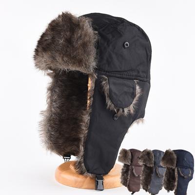 Unisex Winter Hat Thickened Velvet Lined Ear Protection Fuzzy Windoroof Buckle Fasten Heat Retention Outdoor Skiing Skating Snowboarding Lei Feng Hat
