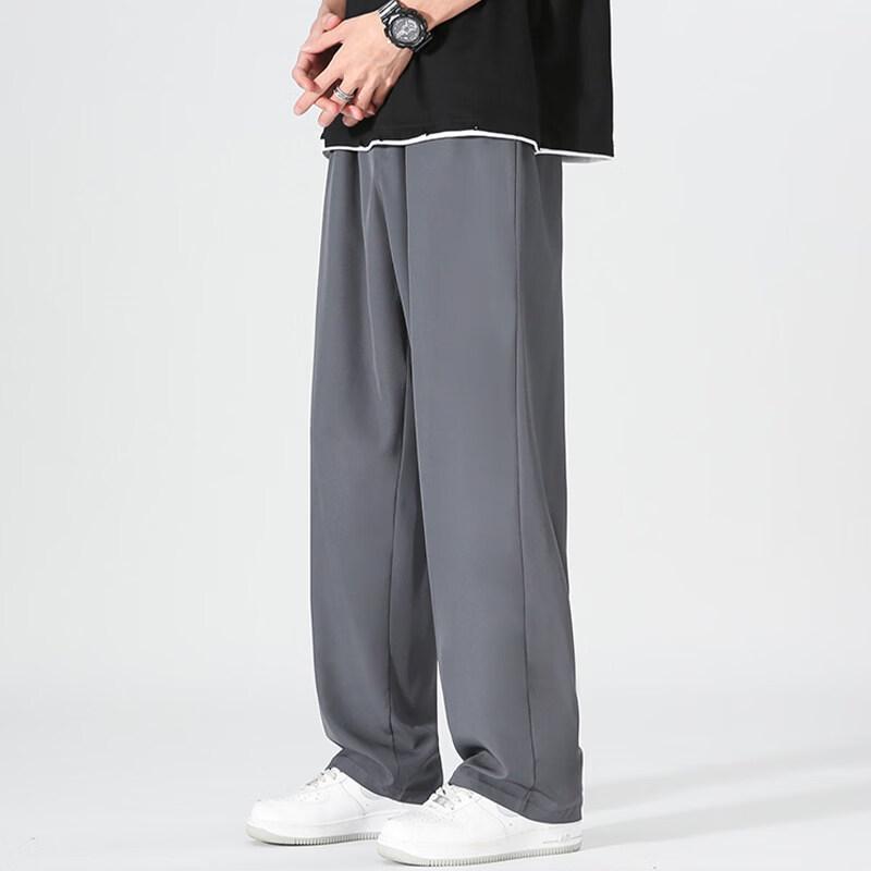 Men's Ice Silk Loose Straight Casual Pants
