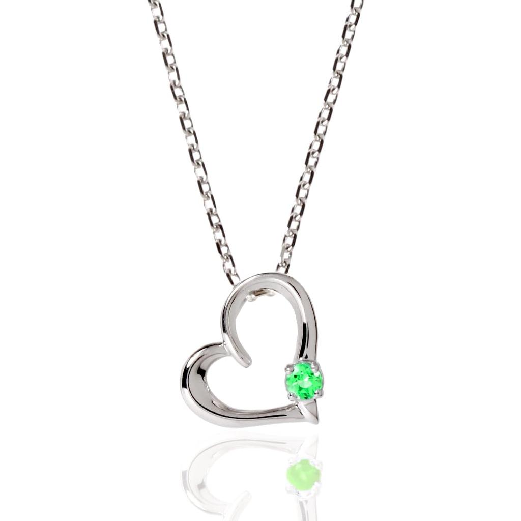 May Birthstone Natural Emerald Natural Stone Made In Japan Necklace Open Heart 925 Silver Birthday Gift Wife Girlfriend Day Product Name Queen of