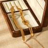 Exaggerated unique hand jewelry 18k gold snake chain bracelet for women, high-end knotted bracelet, Instagram style