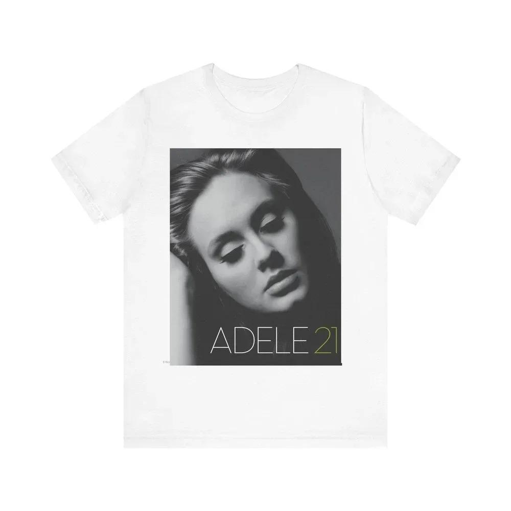 

Adele 21 Album Iconic Portrait T-Shirt, Unisex Classic Soul Music Fan Vintage Cotton Streetwear Tee XXXL бежевий