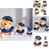 Cute Japanese Style Cat Conductor Plush Toy For Sleeping, Hugging, Decoration And Gifts 13in, 8in, Pendant