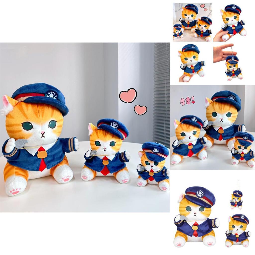 Cute Japanese Style Cat Conductor Plush Toy For Sleeping, Hugging, Decoration And Gifts 13in, 8in, Pendant