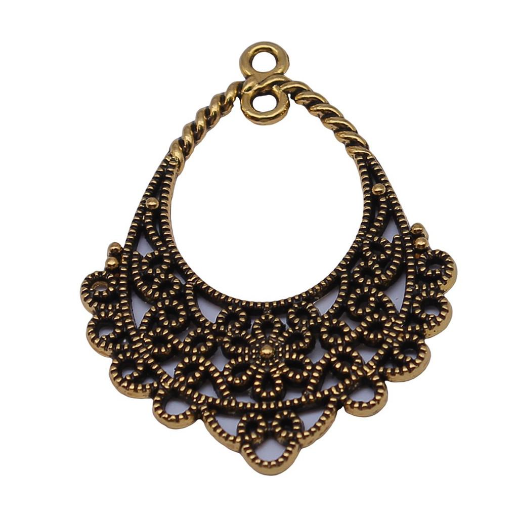 Irregular Oval Frame Connectors Moon Hammered Texture Links For Earring Making