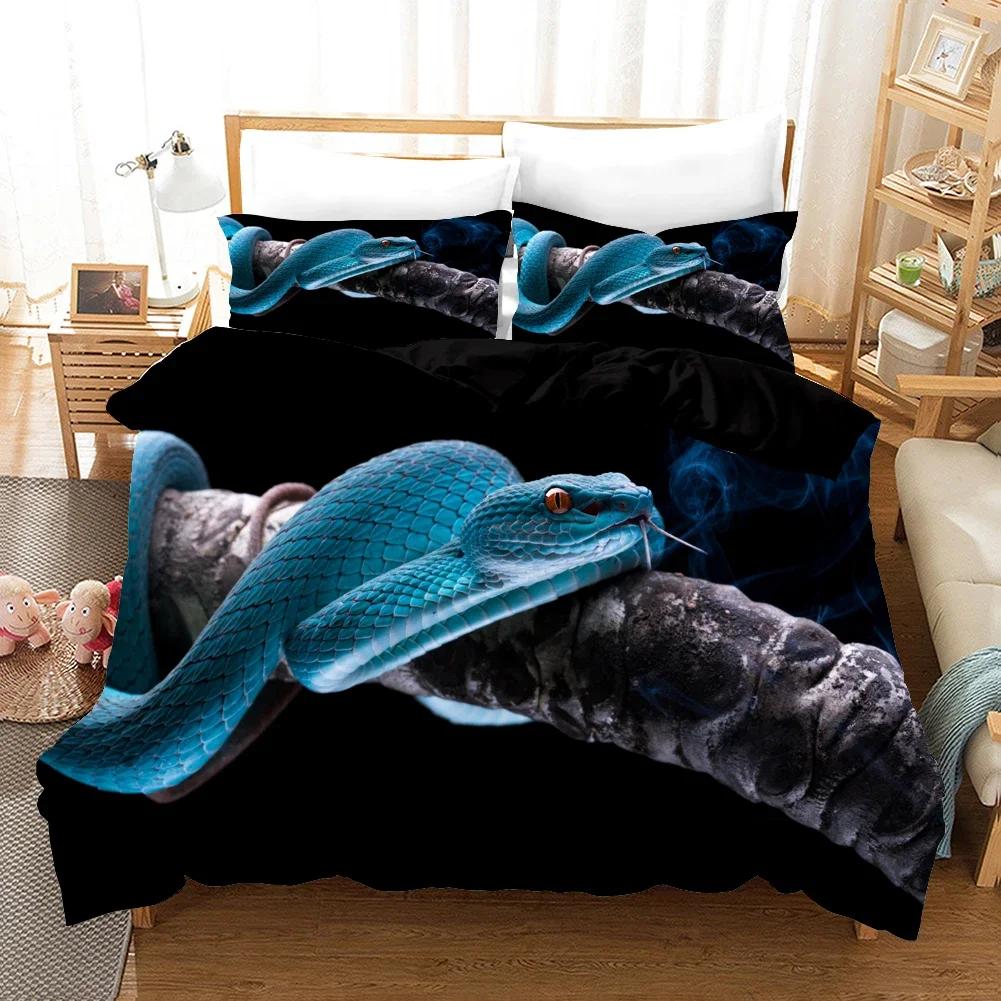 

Bedding Set Adults Children Winter Duvet Cover Sets KidsTwin Full Queen King Bedroom Set Home Textile Housse De Couette Snake EU Single(135*200cm)3pcs