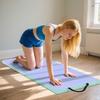 Foldable Gymnastics Mat Four Folding 6 ft Long Green & Purple
