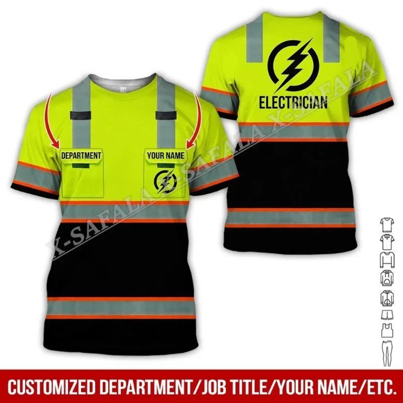 Stromleitungsmonteur Schweißer LKW-Fahrer Mechaniker Elektriker LKW 3D-Druck T-Shirt Herren Oberteil T-Shirt Nicht-Arbeitskleidung Cosplay Sicherheitsuniform