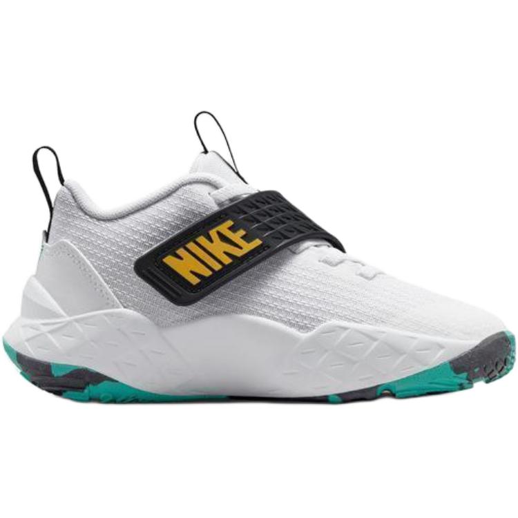 Nike Team Hustle D 12 Comfortable Versatile Low-Top Basketball Shoes Kids sneakers Black White Green HF6280-105