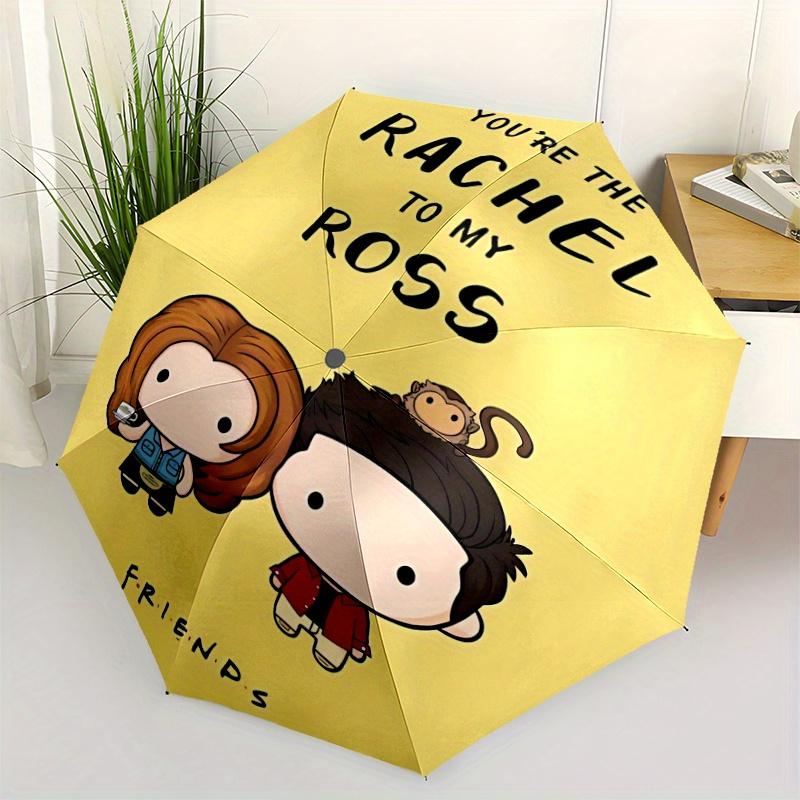 

Rachel and Ross Friends Automatic Open/CloseUmbrella CuteUmbrella with Cute Design, Portable 3 Fold Compact Umbrella for Men & Women