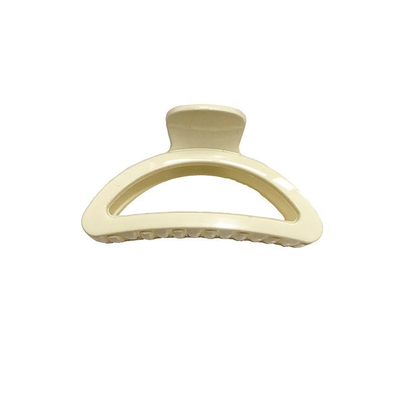 Korean Style Semi-Circular Transparent Hair Clip for Women's Updos - High-End Hollow Shark Clip