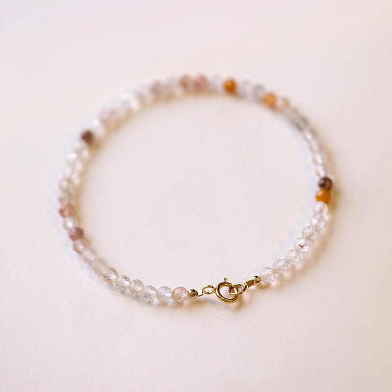 Shopkeeper s Recommendation Extremely Fine3mm Natural golden rutilated quartz bracelet for women, niche winter style14K Vintage Gold Gift The faceted design is sui