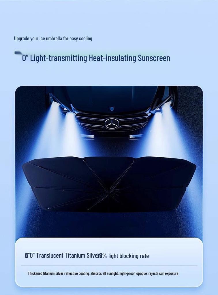 Retractable Car Sunshade Umbrella: UV Protection & Heat Insulation for Windshield