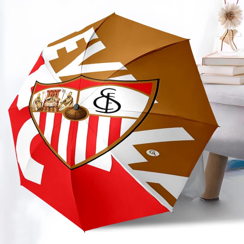 Printed Seville logo Folding Umbrella,Outdoor,Leisure,And Travel Umbrella,Durable Umbrella Fabric,Birthday And Holiday Gift
