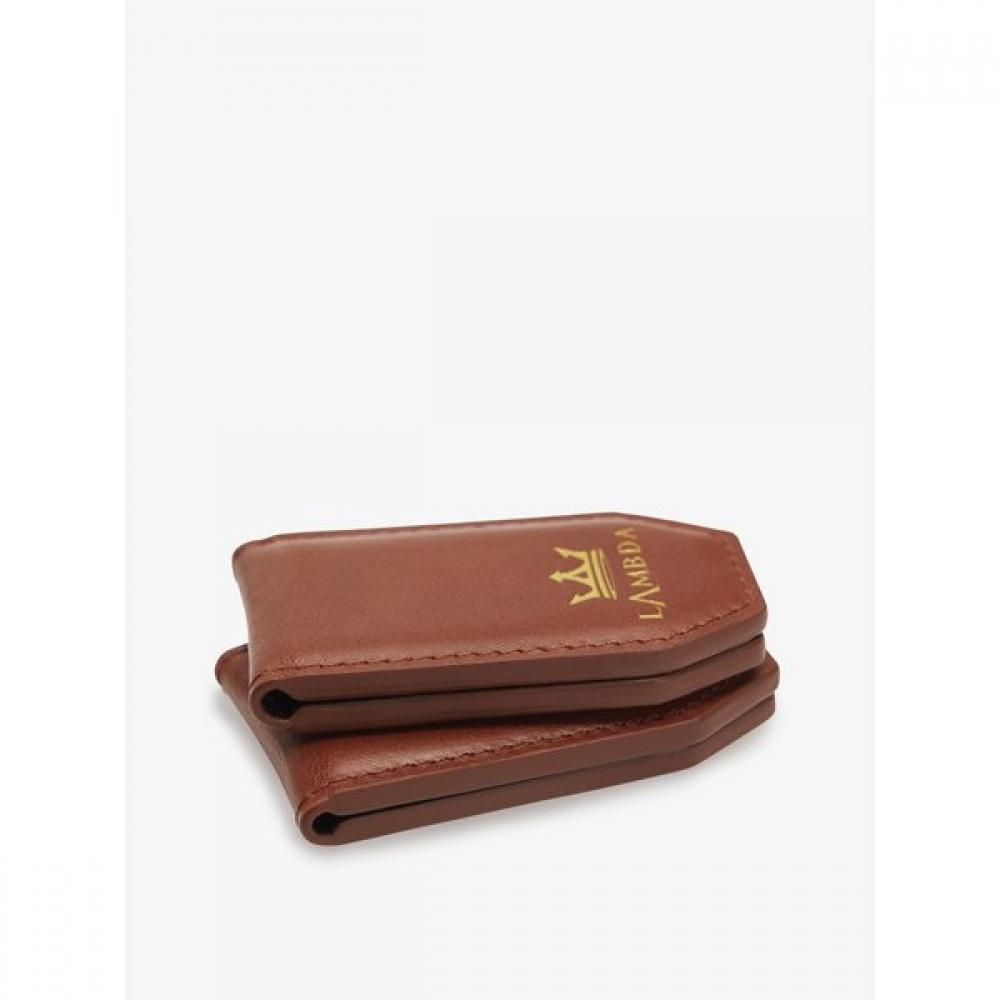 Lambda Golf Wallet Leather Money Clip Gold Classic Wallet