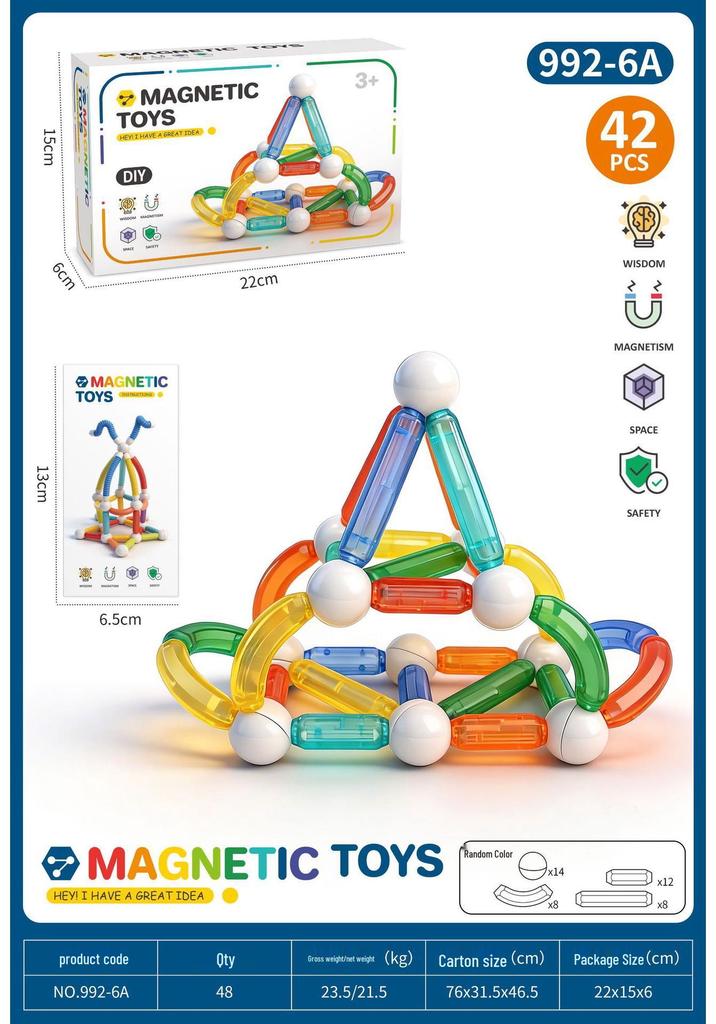 Creative Telescopic Magnetic Puzzle Stick for Early Learning and Decompression