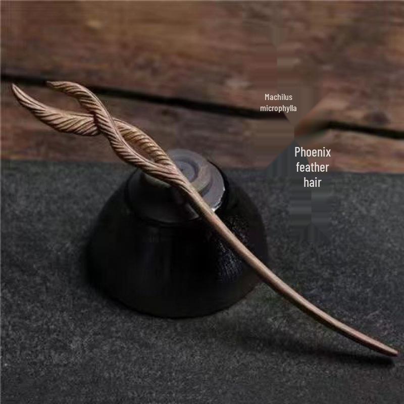Golden Silk Nanmu Hairpin - Retro Chinese Hanfu Style for Updos